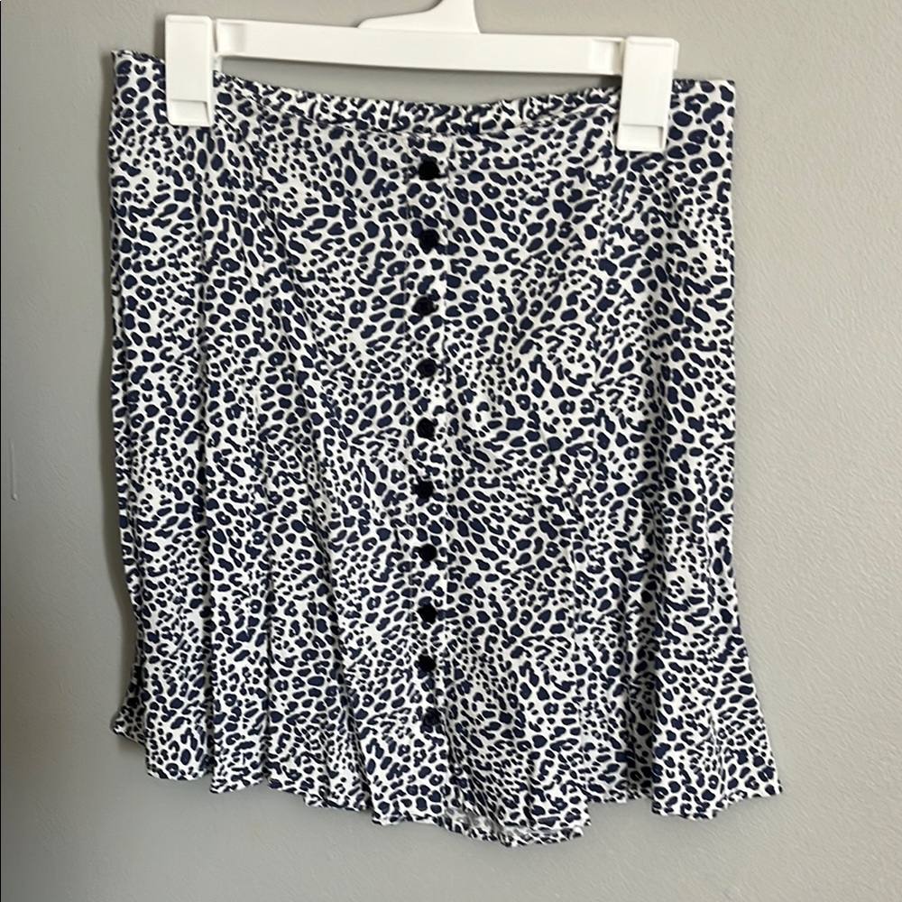 Leopard Print Button-Down Skirt
